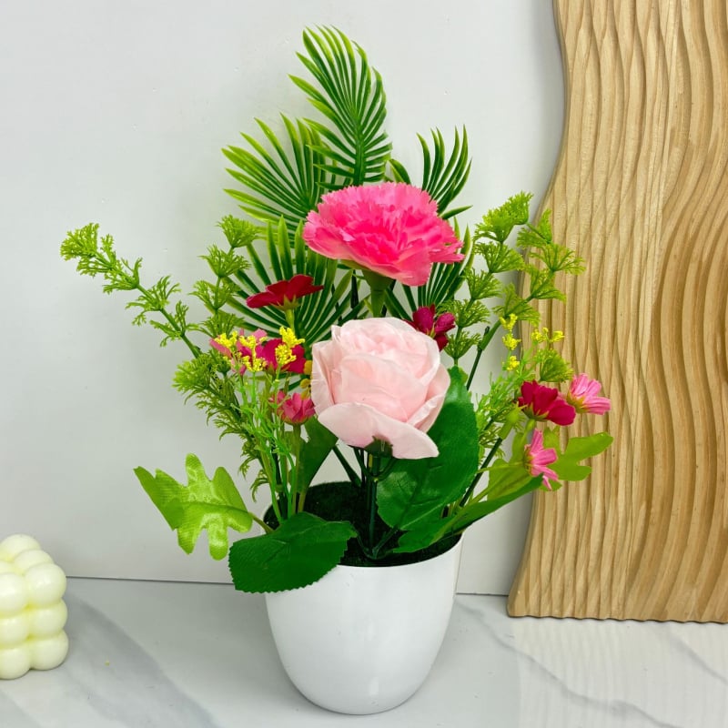 Dirbtinė gėlė vazonėlyje, rankų darbas, rožių įvairovė, pagrindinė gėlė, vidaus dekorui