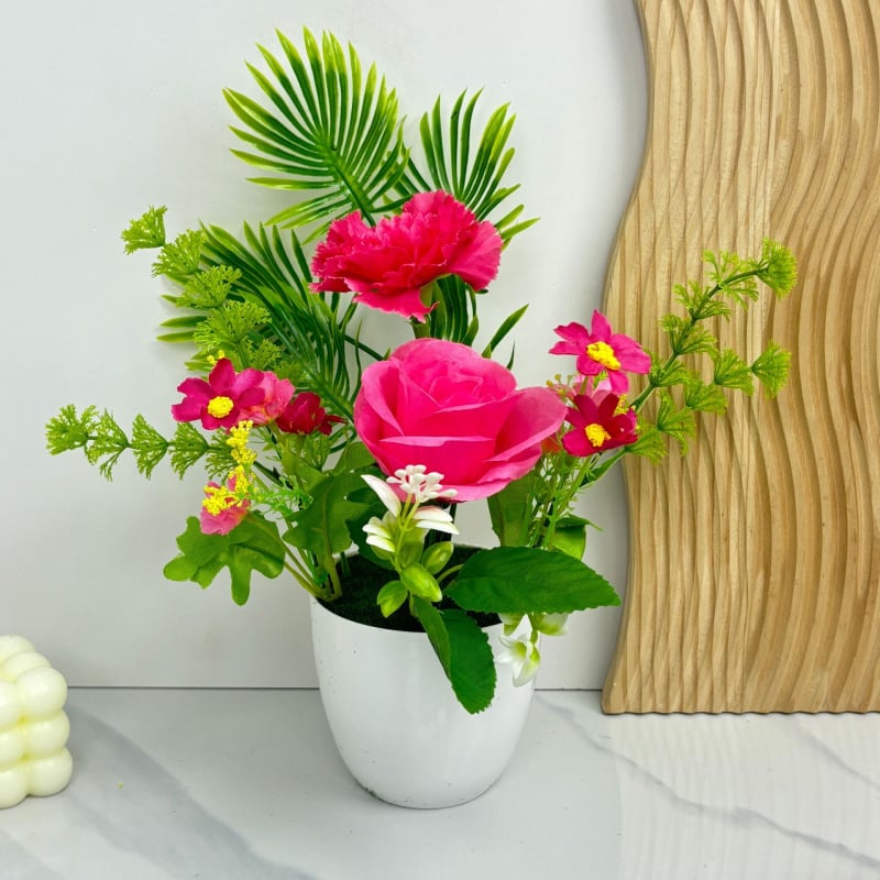 Dirbtinė gėlė vazonėlyje, rankų darbas, rožių įvairovė, pagrindinė gėlė, vidaus dekorui