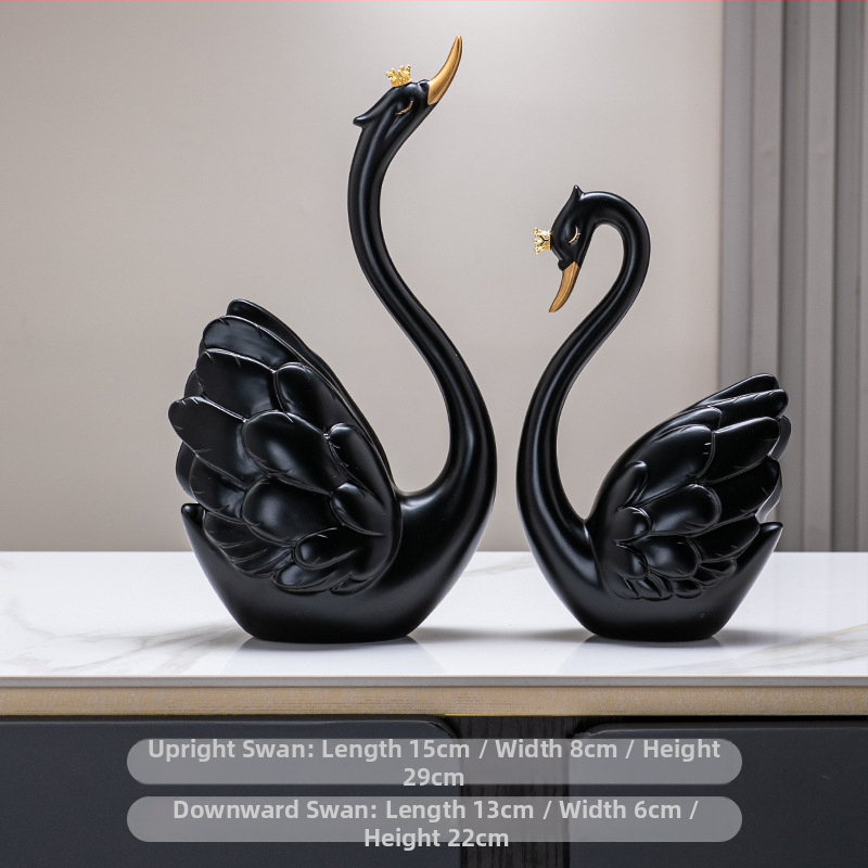 Pāris sveķa gulbju dekoratīvi, rokām darināti, mūsdienīgs minimālisma stils, mājas dekoram dzīvojamā istabā (TV skapītis/vīna skapītis)