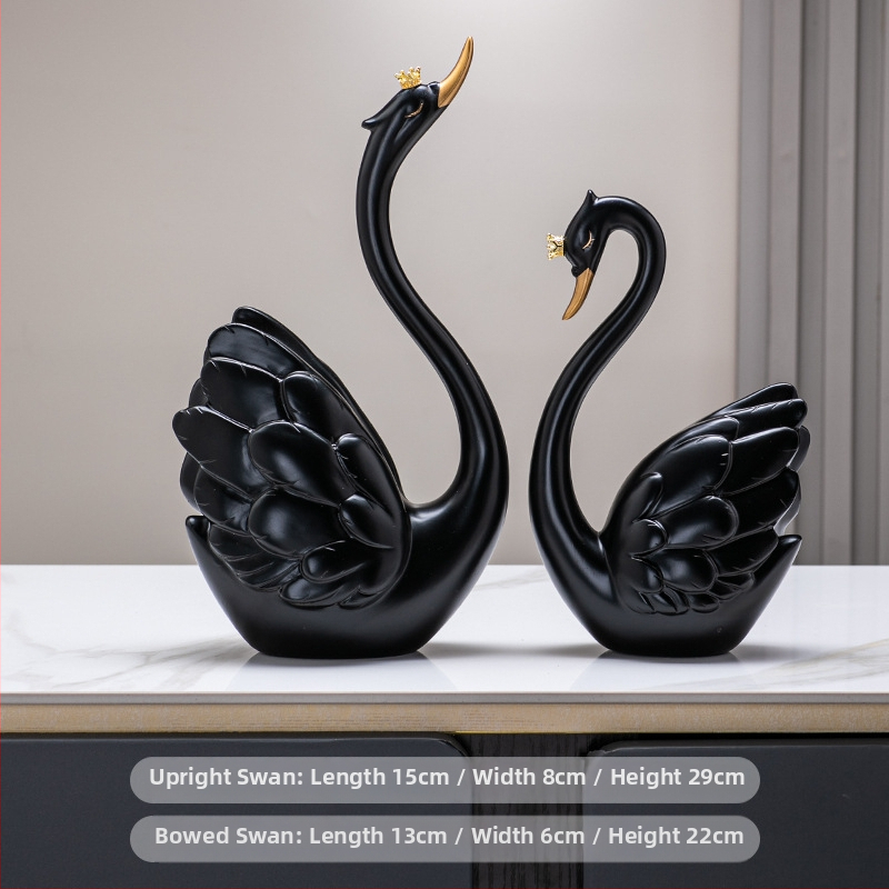 Pāris sveķa gulbju dekoratīvi, rokām darināti, mūsdienīgs minimālisma stils, mājas dekoram dzīvojamā istabā (TV skapītis/vīna skapītis)