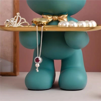 Podloga u obliku medvjeda za ulazni hodnik, držač ključeva, smola, moderni minimalistički stil