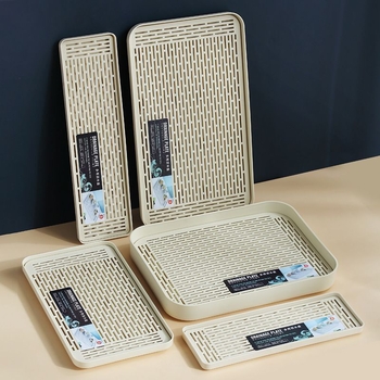 Διπλός πλαστικός δίσκος αποστράγγισης — ορθογώνιο ράφι αποθήκευσης κουζίνας για τσάι, φρούτα και φλυτζάνια | Υλικό: Άλλο; Κατηγορία: Καλάθι φρούτων; Κυκλοφόρησε: 2023; Στυλ: Μοντέρνο απλό; Ποιότητα: Premium