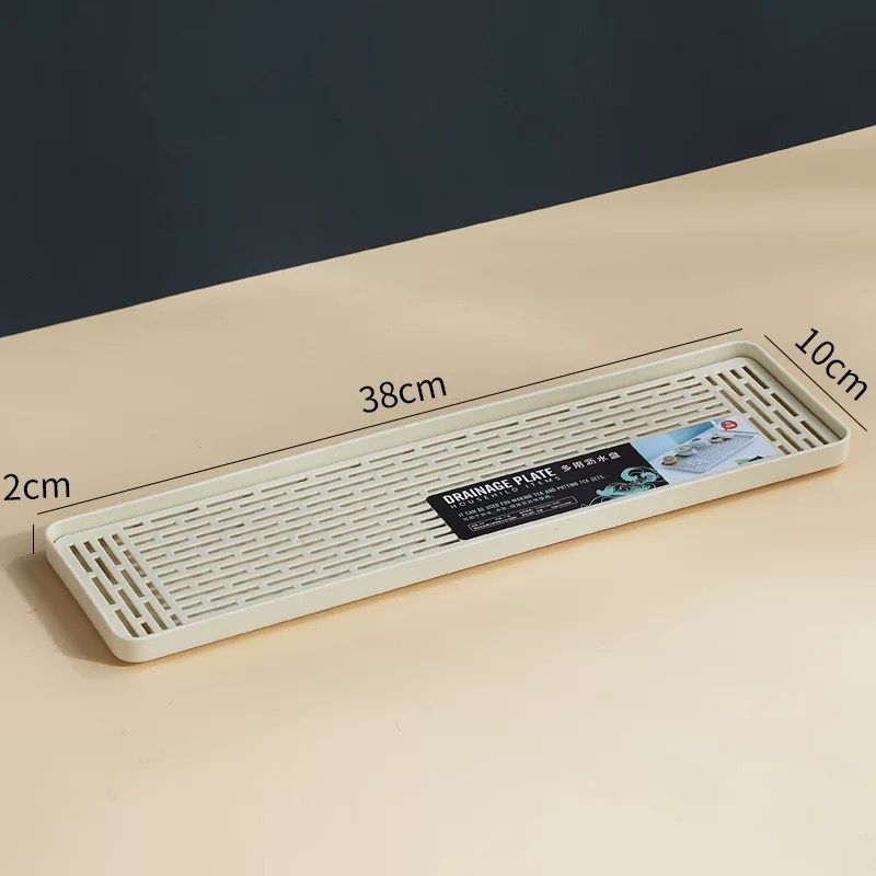 Διπλός πλαστικός δίσκος αποστράγγισης — ορθογώνιο ράφι αποθήκευσης κουζίνας για τσάι, φρούτα και φλυτζάνια | Υλικό: Άλλο; Κατηγορία: Καλάθι φρούτων; Κυκλοφόρησε: 2023; Στυλ: Μοντέρνο απλό; Ποιότητα: Premium