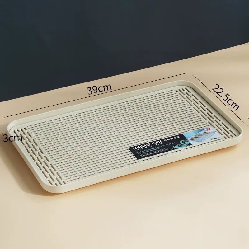 Διπλός πλαστικός δίσκος αποστράγγισης — ορθογώνιο ράφι αποθήκευσης κουζίνας για τσάι, φρούτα και φλυτζάνια | Υλικό: Άλλο; Κατηγορία: Καλάθι φρούτων; Κυκλοφόρησε: 2023; Στυλ: Μοντέρνο απλό; Ποιότητα: Premium