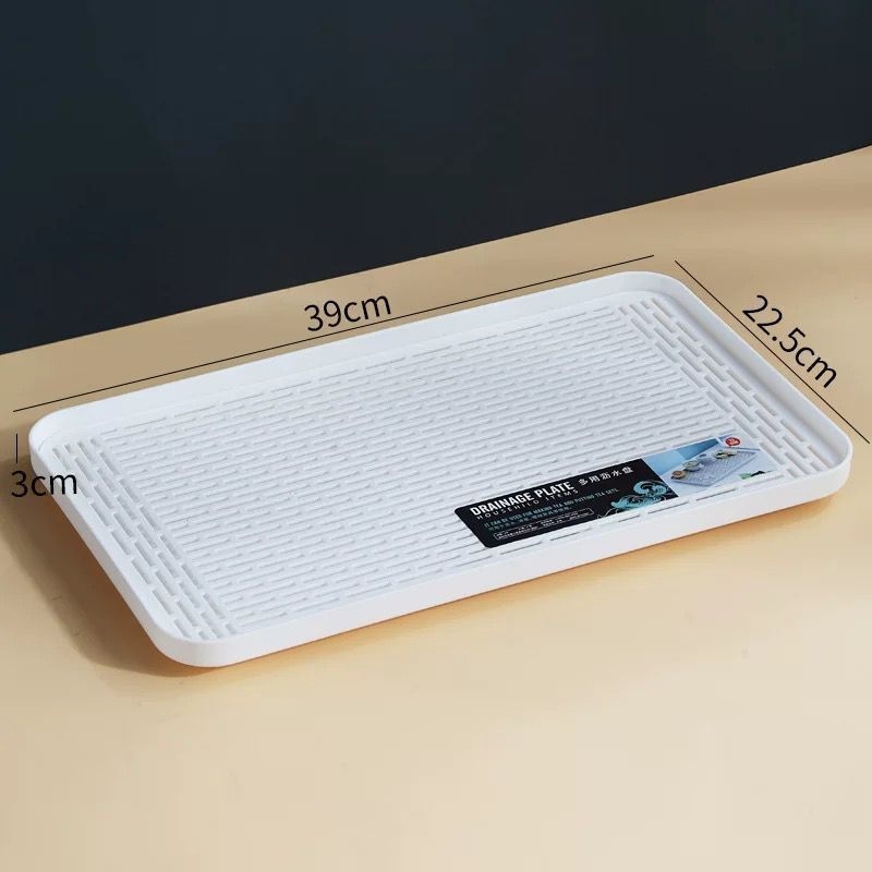 Διπλός πλαστικός δίσκος αποστράγγισης — ορθογώνιο ράφι αποθήκευσης κουζίνας για τσάι, φρούτα και φλυτζάνια | Υλικό: Άλλο; Κατηγορία: Καλάθι φρούτων; Κυκλοφόρησε: 2023; Στυλ: Μοντέρνο απλό; Ποιότητα: Premium