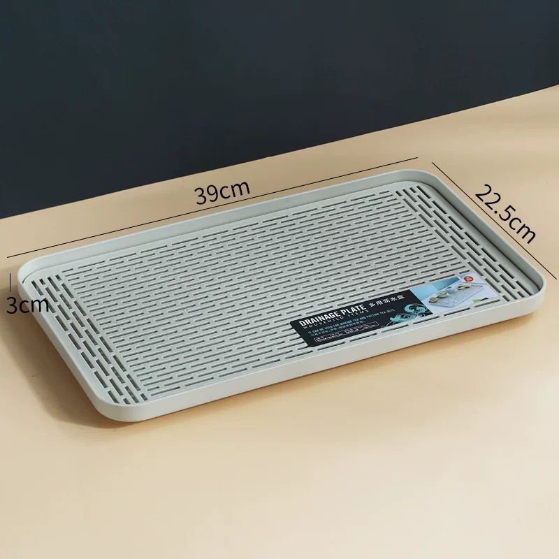 Διπλός πλαστικός δίσκος αποστράγγισης — ορθογώνιο ράφι αποθήκευσης κουζίνας για τσάι, φρούτα και φλυτζάνια | Υλικό: Άλλο; Κατηγορία: Καλάθι φρούτων; Κυκλοφόρησε: 2023; Στυλ: Μοντέρνο απλό; Ποιότητα: Premium