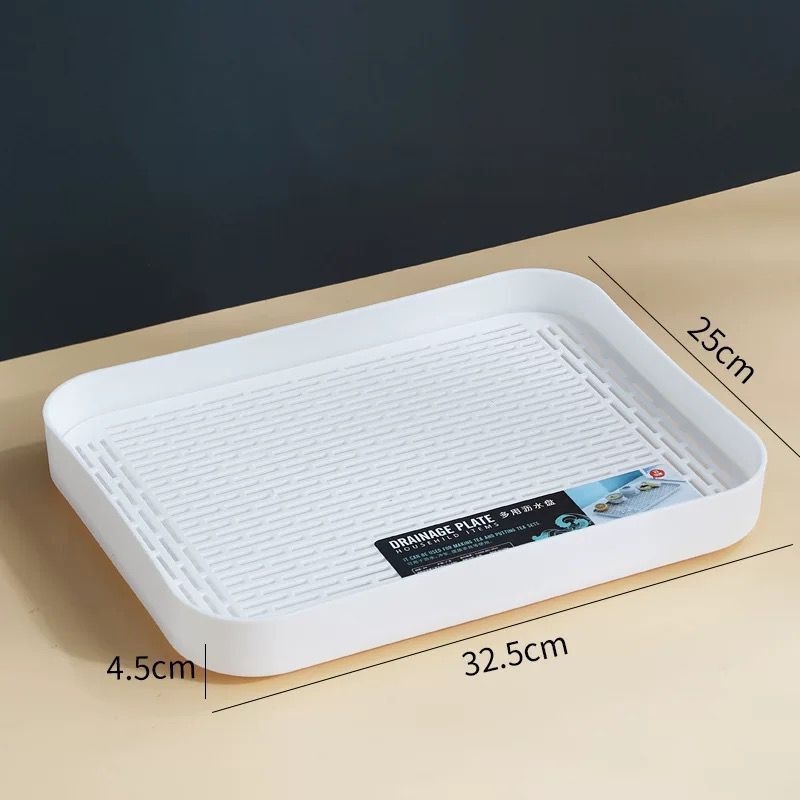 Διπλός πλαστικός δίσκος αποστράγγισης — ορθογώνιο ράφι αποθήκευσης κουζίνας για τσάι, φρούτα και φλυτζάνια | Υλικό: Άλλο; Κατηγορία: Καλάθι φρούτων; Κυκλοφόρησε: 2023; Στυλ: Μοντέρνο απλό; Ποιότητα: Premium