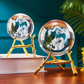 Drakona gada kristāla bumba dekors dzīvojamai istabai, Gravēšana, Ķīniešu stils, Bez pielāgošanas