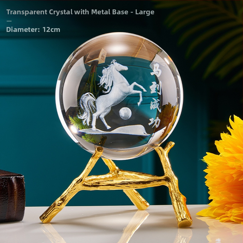 Drakona gada kristāla bumba dekors dzīvojamai istabai, Gravēšana, Ķīniešu stils, Bez pielāgošanas