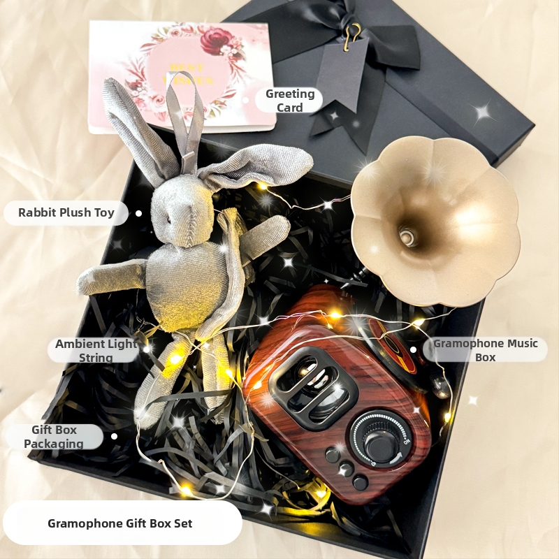 Gramofona muzikālais dekors - moderns minimālisks galda dekors, plastmasa; gatavs dāvanai mājoklim