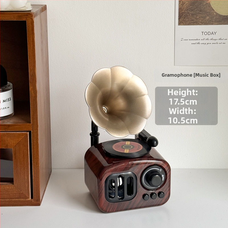 Gramofona muzikālais dekors - moderns minimālisks galda dekors, plastmasa; gatavs dāvanai mājoklim