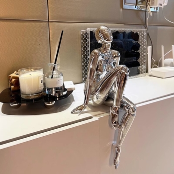 Mehāniskā dieviete dekoratīvā skulptūra, sveķi, rokas darbs, moderns un vienkāršs stils, piemērota dzīvojamai istabai, koridoram, TV skapim vai birojam