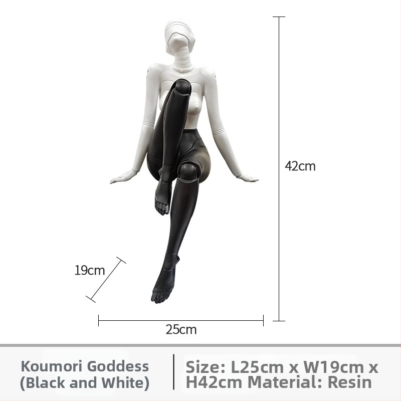 Mehāniskā dieviete dekoratīvā skulptūra, sveķi, rokas darbs, moderns un vienkāršs stils, piemērota dzīvojamai istabai, koridoram, TV skapim vai birojam