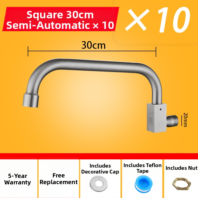 Kuhinjska slavina od 304 nehrđajućeg čelika s rotirajućim swingom, trostruka konstrukcija, način pogona: ključ, model 00043, Brushed završna obrada