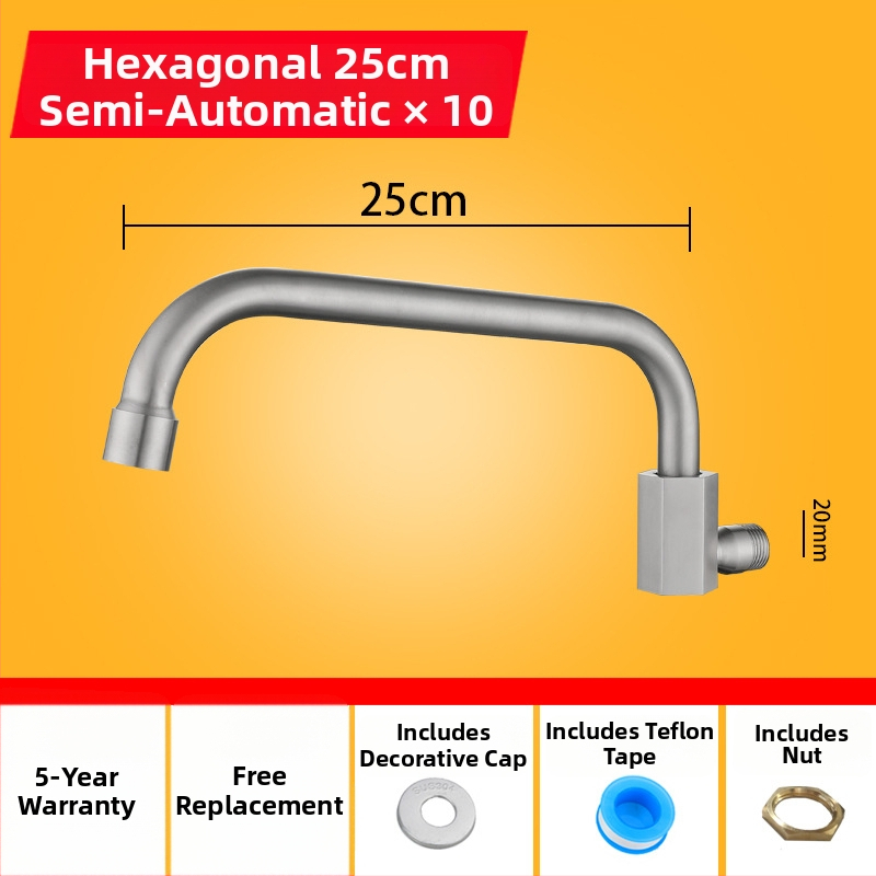 Kuhinjska slavina od 304 nehrđajućeg čelika s rotirajućim swingom, trostruka konstrukcija, način pogona: ključ, model 00043, Brushed završna obrada