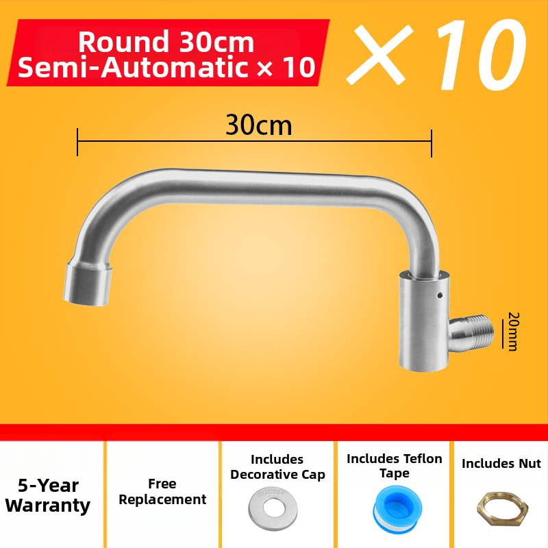 Kuhinjska slavina od 304 nehrđajućeg čelika s rotirajućim swingom, trostruka konstrukcija, način pogona: ključ, model 00043, Brushed završna obrada