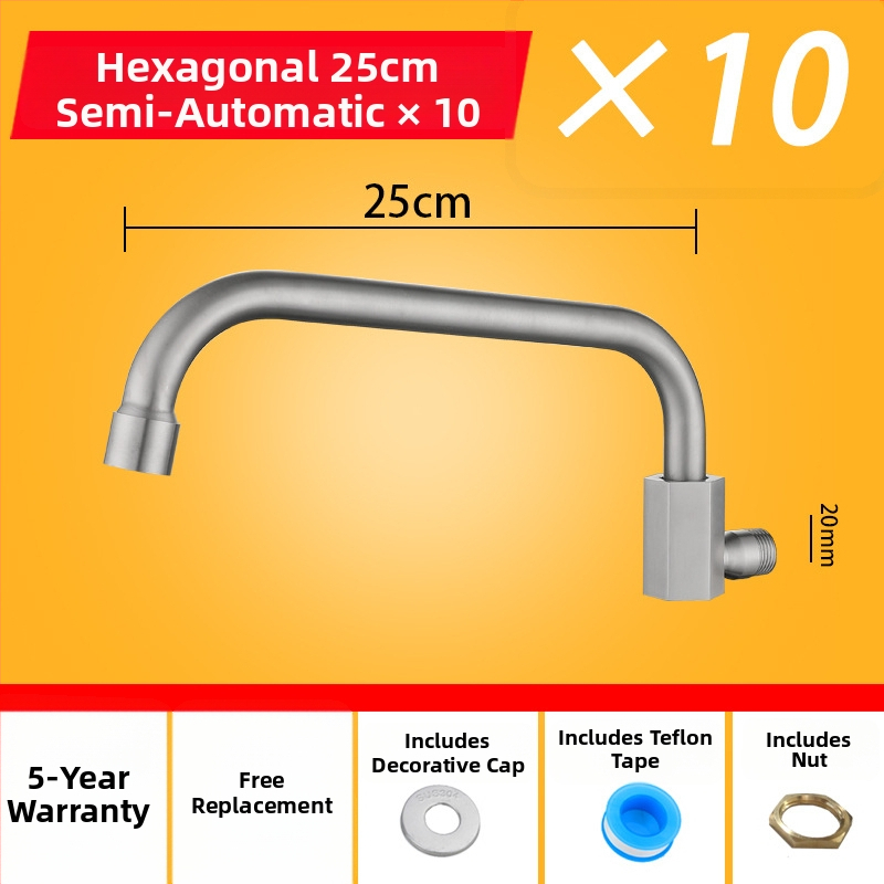 Kuhinjska slavina od 304 nehrđajućeg čelika s rotirajućim swingom, trostruka konstrukcija, način pogona: ključ, model 00043, Brushed završna obrada