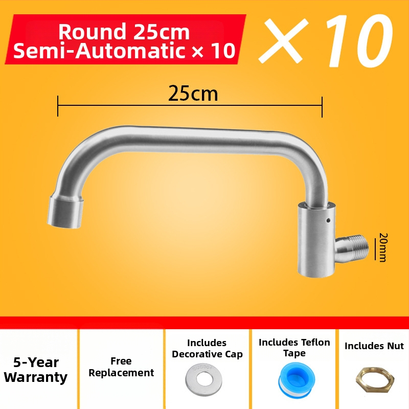 Kuhinjska slavina od 304 nehrđajućeg čelika s rotirajućim swingom, trostruka konstrukcija, način pogona: ključ, model 00043, Brushed završna obrada