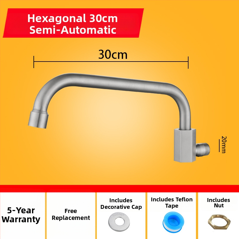 Kuhinjska slavina od 304 nehrđajućeg čelika s rotirajućim swingom, trostruka konstrukcija, način pogona: ključ, model 00043, Brushed završna obrada