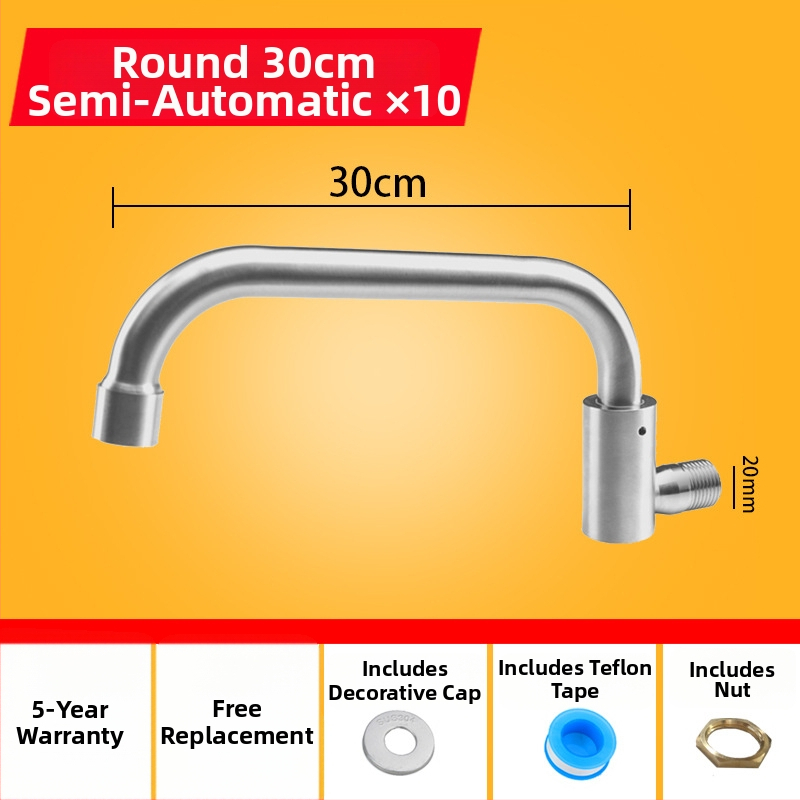 Kuhinjska slavina od 304 nehrđajućeg čelika s rotirajućim swingom, trostruka konstrukcija, način pogona: ključ, model 00043, Brushed završna obrada