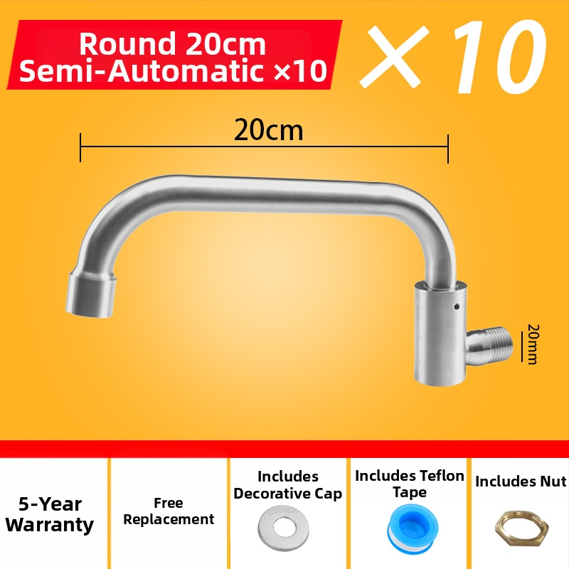 Kuhinjska slavina od 304 nehrđajućeg čelika s rotirajućim swingom, trostruka konstrukcija, način pogona: ključ, model 00043, Brushed završna obrada