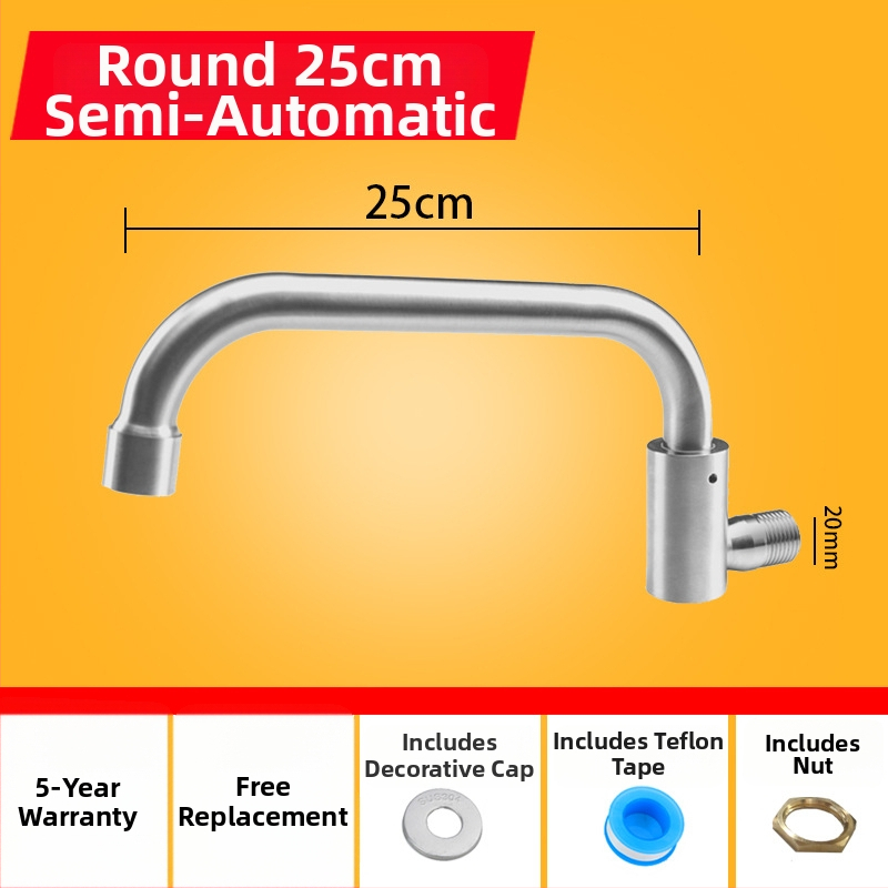 Kuhinjska slavina od 304 nehrđajućeg čelika s rotirajućim swingom, trostruka konstrukcija, način pogona: ključ, model 00043, Brushed završna obrada