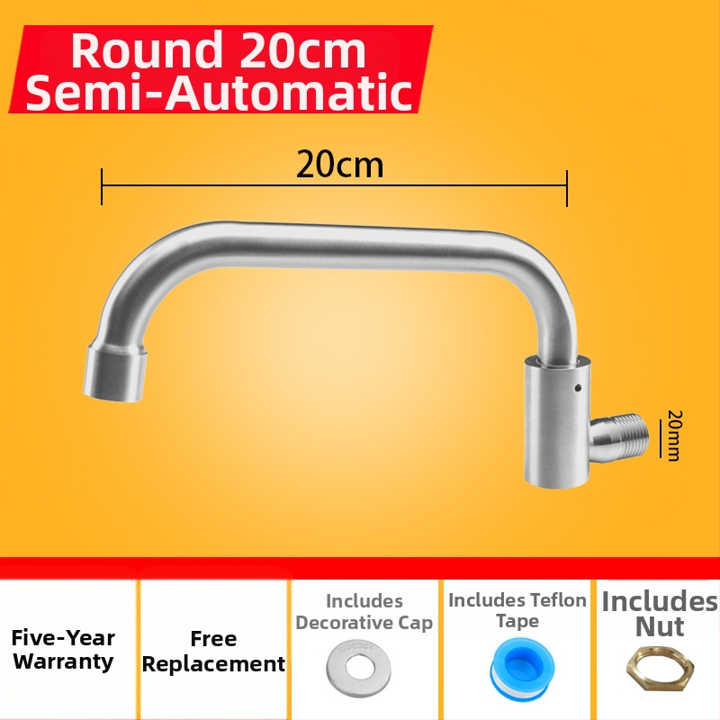 Kuhinjska slavina od 304 nehrđajućeg čelika s rotirajućim swingom, trostruka konstrukcija, način pogona: ključ, model 00043, Brushed završna obrada