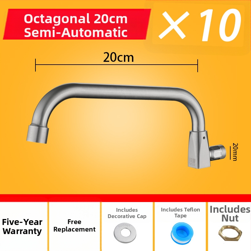 Kuhinjska slavina od 304 nehrđajućeg čelika s rotirajućim swingom, trostruka konstrukcija, način pogona: ključ, model 00043, Brushed završna obrada