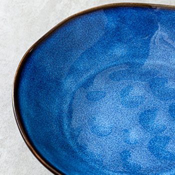 Japanski stil keramički tanjur s glazurom iz peći, kamen-uzorak, okruglog oblika, prikladan za mikrovalnu