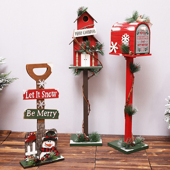 Miniatūras mājiņa ar pasta kastīti Ziemassvētku dekoram iekšējām un ārējām telpām — rekvizīts fotogrāfijām, zīmols Chinese Gift, dekorēšana videi