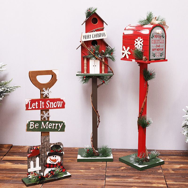 Miniatūras mājiņa ar pasta kastīti Ziemassvētku dekoram iekšējām un ārējām telpām — rekvizīts fotogrāfijām, zīmols Chinese Gift, dekorēšana videi
