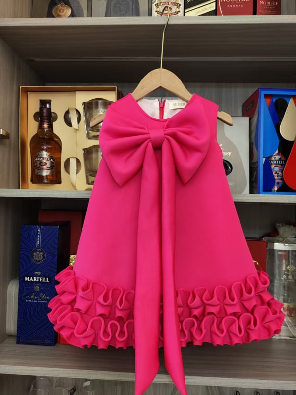 Tüdrukutele: A-liiniga kleit UV-kaitsega Vinylon-kangast, puuvillane vooder, sõlm detail, 3–8-aastased, sügis 2025