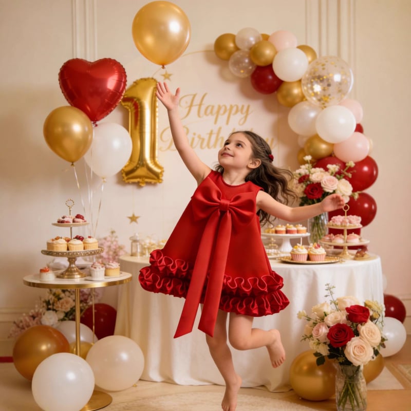 Tüdrukutele: A-liiniga kleit UV-kaitsega Vinylon-kangast, puuvillane vooder, sõlm detail, 3–8-aastased, sügis 2025