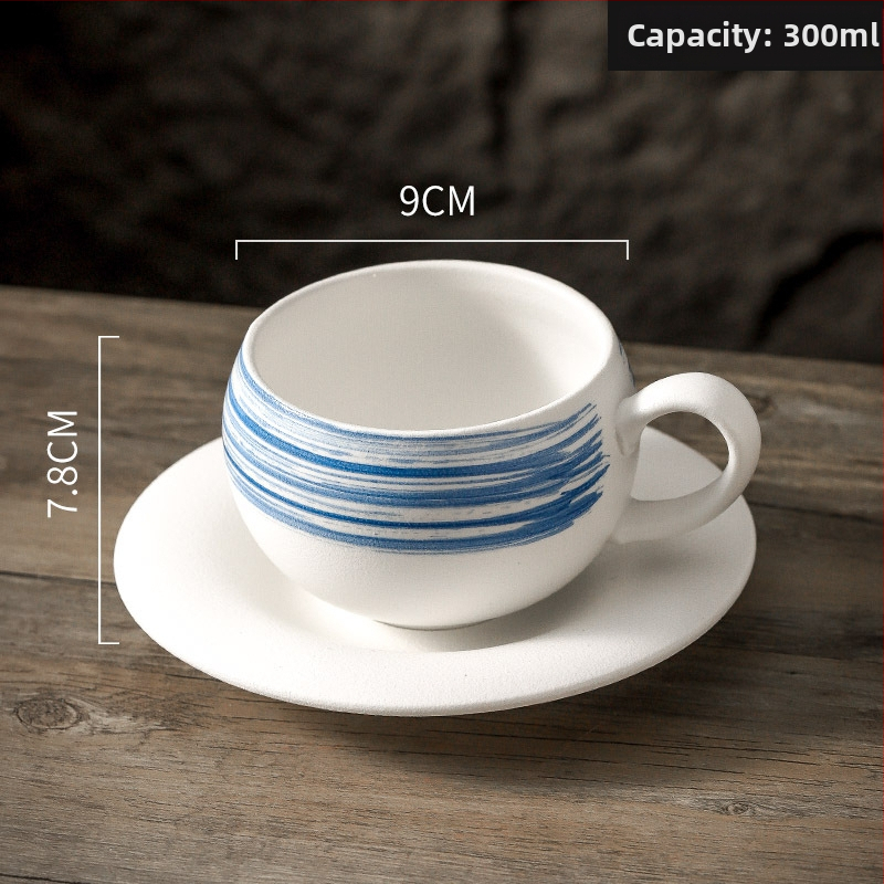 Керамична чаша за кафе, винтидж стил, италиански дизайн, матово покритие, 450 g, персонализация налична