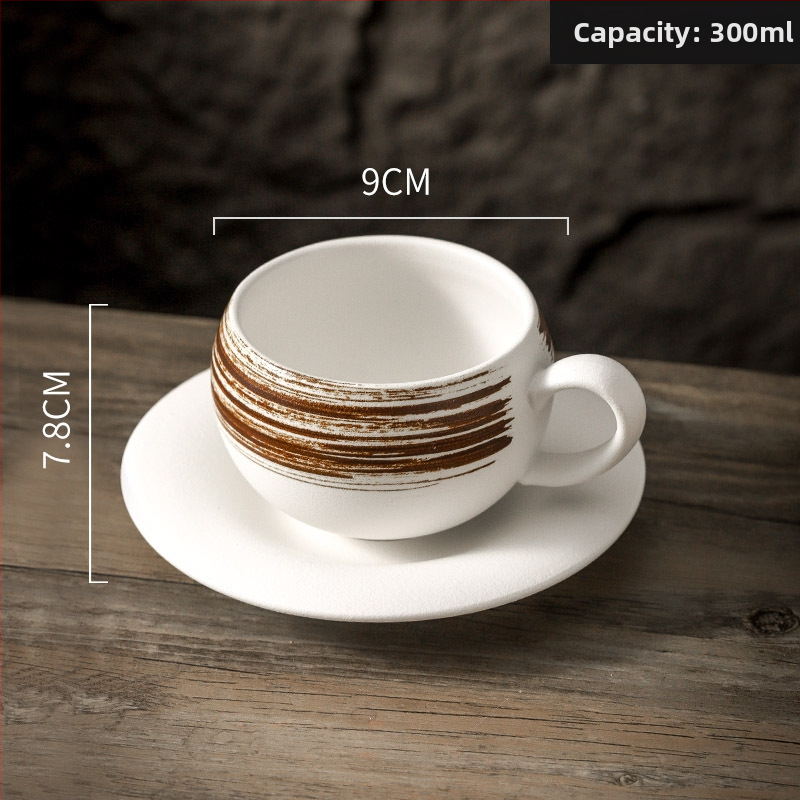 Керамична чаша за кафе, винтидж стил, италиански дизайн, матово покритие, 450 g, персонализация налична