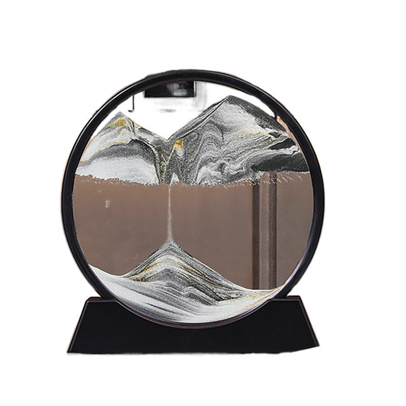 Tekošā smilšu dekora darbs dzīvojamā istabā un birojā, mūsdienīgs minimālisma stils, viegls luksusa smilšu mākslas darbs