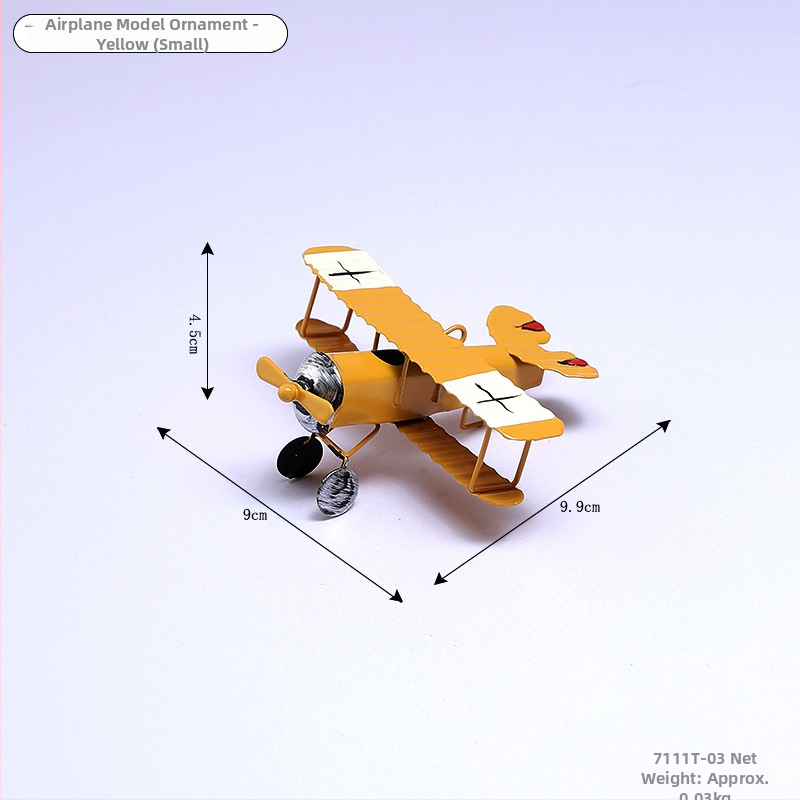 Fémből készült északi stílusú repülőgép modell dísz — modern minimalista dekoráció otthonra és az irodába