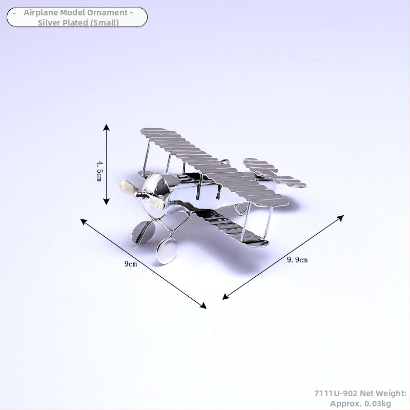 Fémből készült északi stílusú repülőgép modell dísz — modern minimalista dekoráció otthonra és az irodába