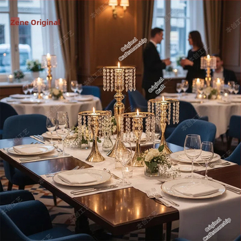 Ziedu vāze ar pērļu un kristālu pērlēm kāzu dekoram (Zīmols: Benchon; Materiāls: Dzelzs; Kategorija: Vietas izkārtojuma rekvizīti; Tips: Ziedu vāze ar pērlītēm)