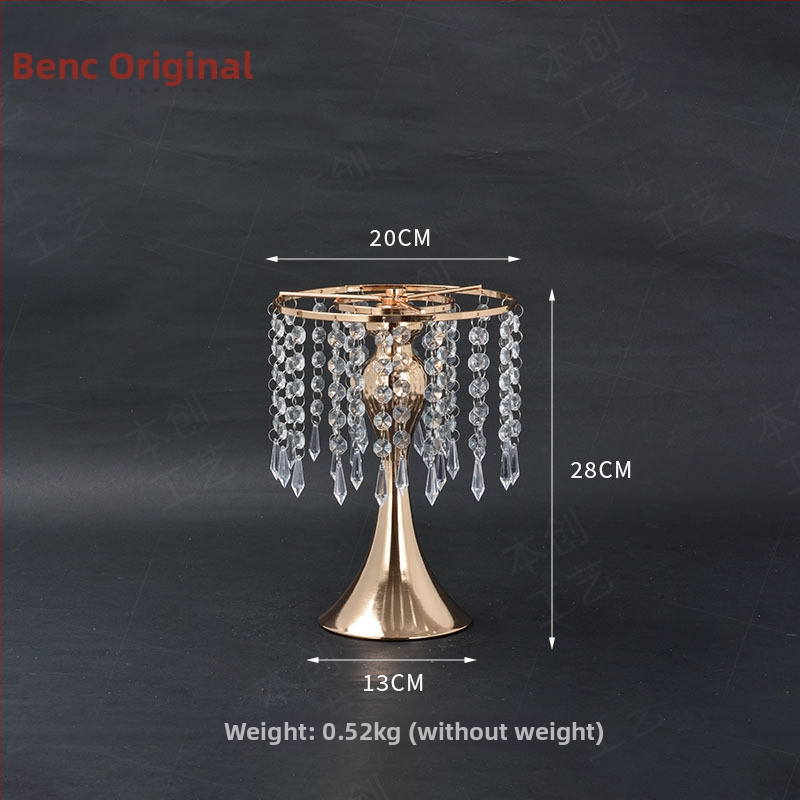 Ziedu vāze ar pērļu un kristālu pērlēm kāzu dekoram (Zīmols: Benchon; Materiāls: Dzelzs; Kategorija: Vietas izkārtojuma rekvizīti; Tips: Ziedu vāze ar pērlītēm)