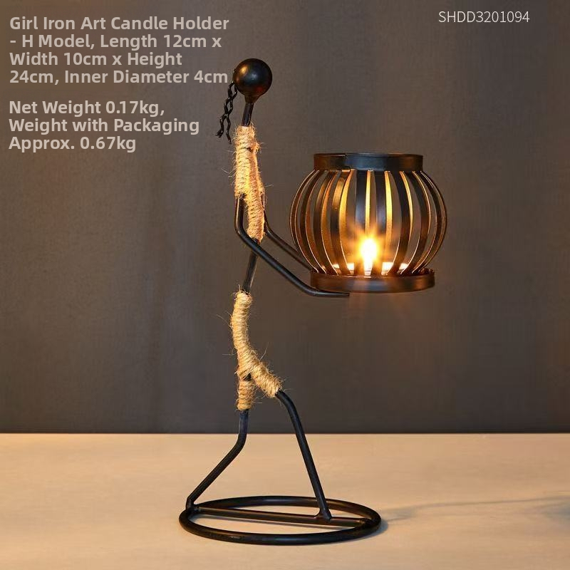 Vasból készült gyertyatartó, nordic stílusú, kézzel készített, asztali dekoráció otthonra, étterembe és bárba