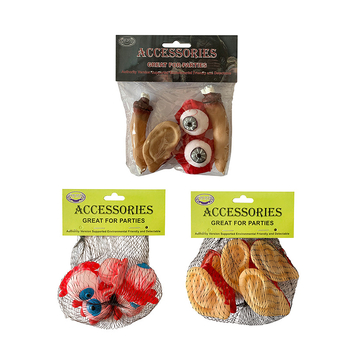 Vinila Helovīna rekvizīti – karājami dekori bāra interjeram ar orgānu, ausu un acu motīviem