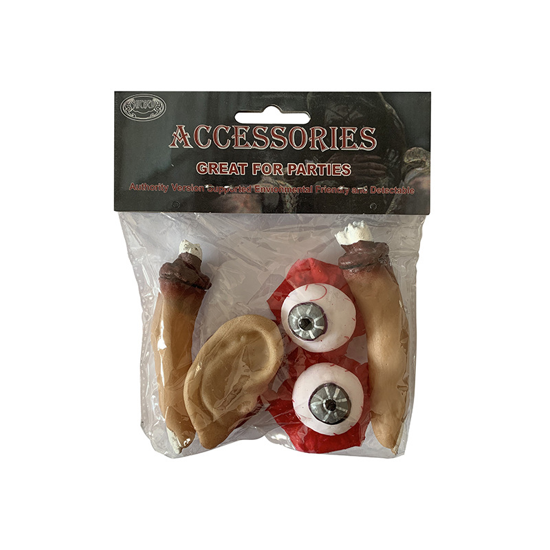 Vinila Helovīna rekvizīti – karājami dekori bāra interjeram ar orgānu, ausu un acu motīviem