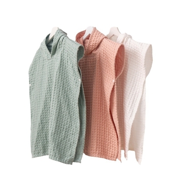 Gyerekeknek szóló kapucnis fürdőlepedő és köntös, 100% pamut, kettős rétegű mézeskalács mintás vászon, 300–400 g, 32 szál, sima szövet, nedvszívó