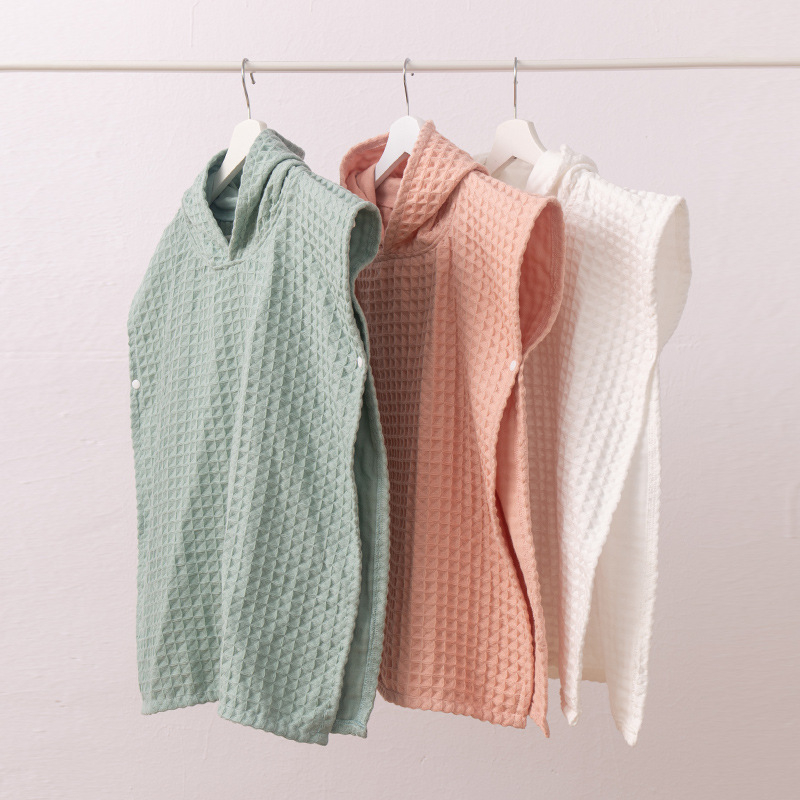 Gyerekeknek szóló kapucnis fürdőlepedő és köntös, 100% pamut, kettős rétegű mézeskalács mintás vászon, 300–400 g, 32 szál, sima szövet, nedvszívó