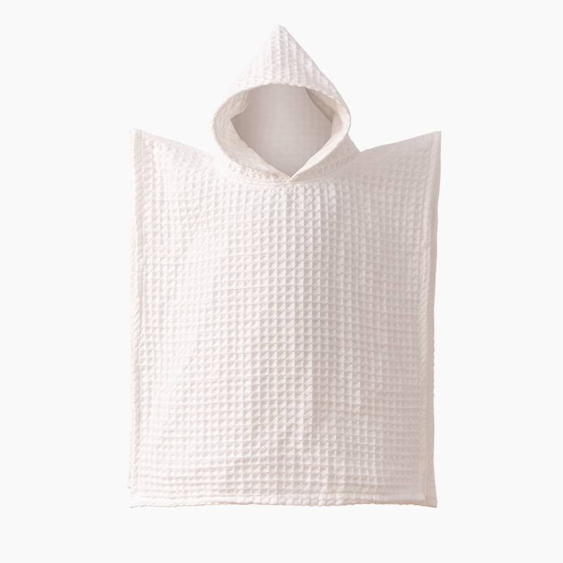 Gyerekeknek szóló kapucnis fürdőlepedő - Lusu youpin, 100% pamut, kétszeresen rétegű waffles szövet, nedvszívó, sima szövésű (plain weave), 300-400 g