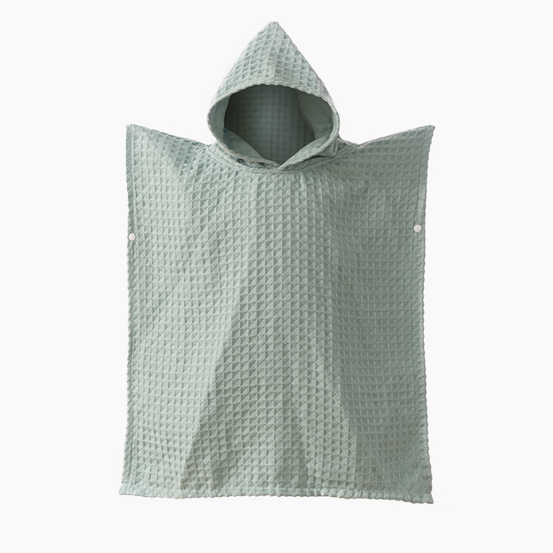 Gyerekeknek szóló kapucnis fürdőlepedő - Lusu youpin, 100% pamut, kétszeresen rétegű waffles szövet, nedvszívó, sima szövésű (plain weave), 300-400 g
