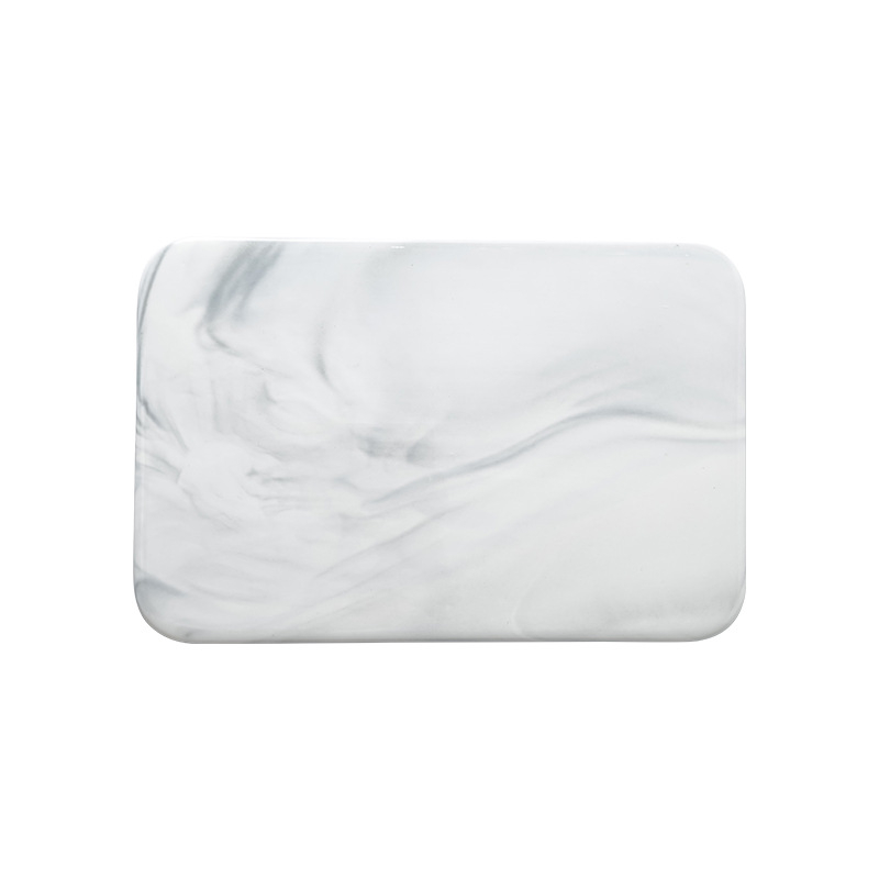 Keramikas Nordic marmora raksta servēšanas plate un griešanas dēlis, plakana plate ar ovālu uzglabāšanas nodalījumu un taisnstūra trauks, glazēta virsma, pielāgojama, drošs iepakojums
