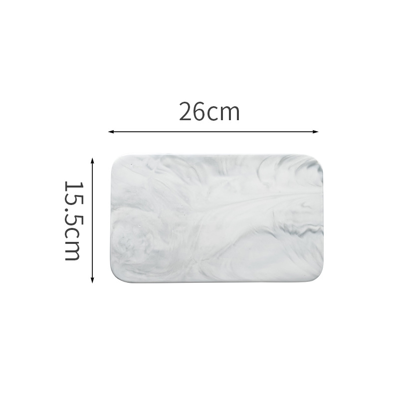 Keramikas Nordic marmora raksta servēšanas plate un griešanas dēlis, plakana plate ar ovālu uzglabāšanas nodalījumu un taisnstūra trauks, glazēta virsma, pielāgojama, drošs iepakojums