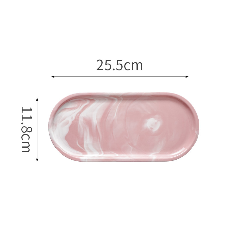 Keramikas Nordic marmora raksta servēšanas plate un griešanas dēlis, plakana plate ar ovālu uzglabāšanas nodalījumu un taisnstūra trauks, glazēta virsma, pielāgojama, drošs iepakojums